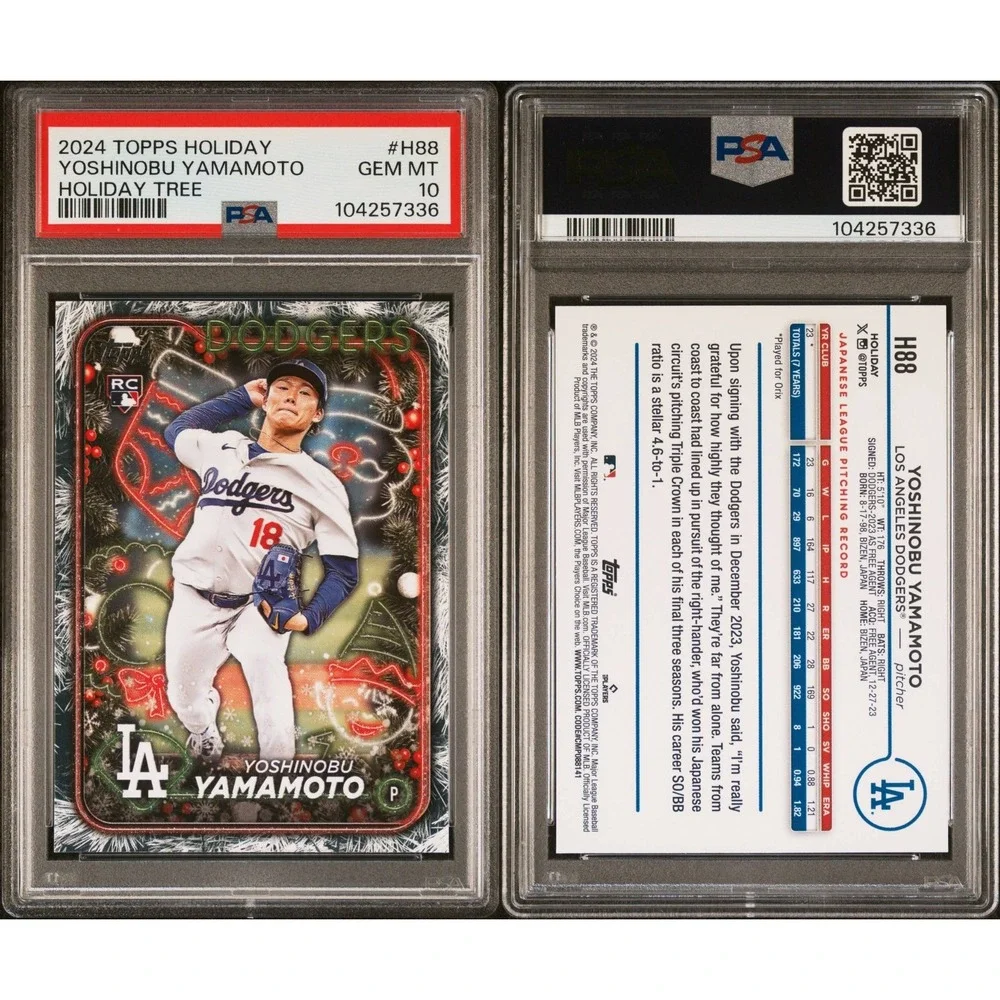 2024 Topps Holiday - Yoshinobu Yamamoto #H88 Holiday Tree (RC) PSA 10 GEM